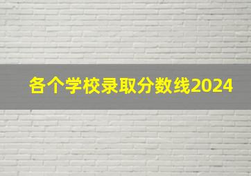 各个学校录取分数线2024