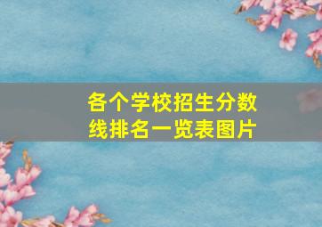 各个学校招生分数线排名一览表图片