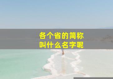 各个省的简称叫什么名字呢