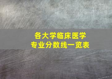 各大学临床医学专业分数线一览表