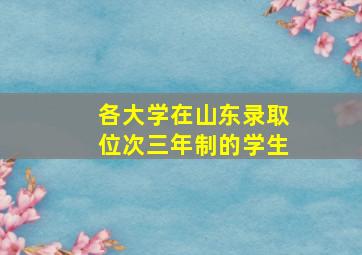 各大学在山东录取位次三年制的学生