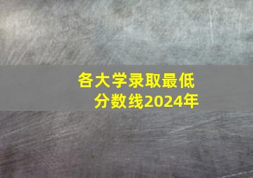 各大学录取最低分数线2024年