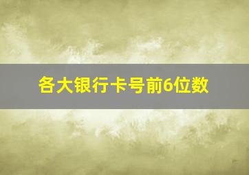 各大银行卡号前6位数