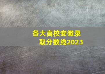 各大高校安徽录取分数线2023