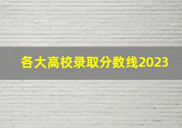 各大高校录取分数线2023