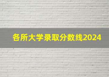 各所大学录取分数线2024