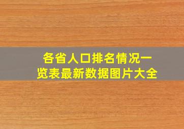 各省人口排名情况一览表最新数据图片大全