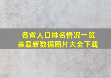 各省人口排名情况一览表最新数据图片大全下载