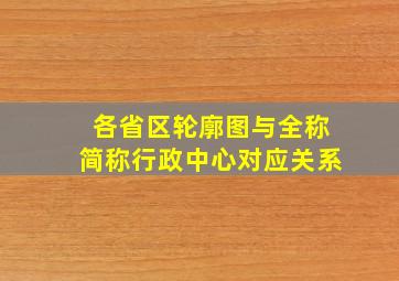 各省区轮廓图与全称简称行政中心对应关系