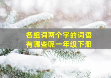 各组词两个字的词语有哪些呢一年级下册