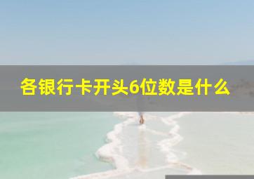 各银行卡开头6位数是什么