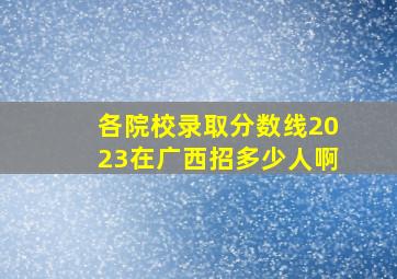 各院校录取分数线2023在广西招多少人啊