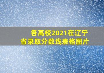 各高校2021在辽宁省录取分数线表格图片