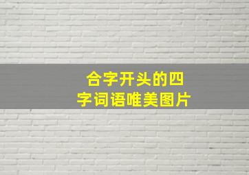 合字开头的四字词语唯美图片