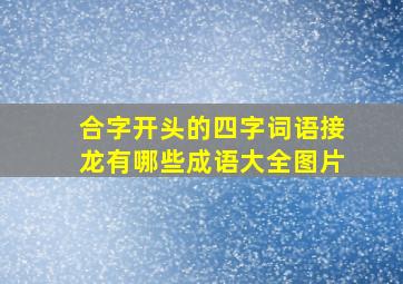 合字开头的四字词语接龙有哪些成语大全图片