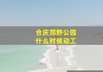 合庆郊野公园什么时候动工