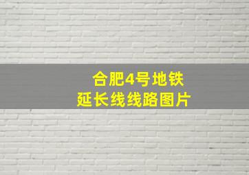 合肥4号地铁延长线线路图片