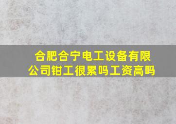 合肥合宁电工设备有限公司钳工很累吗工资高吗