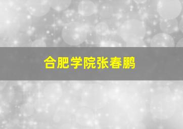 合肥学院张春鹏