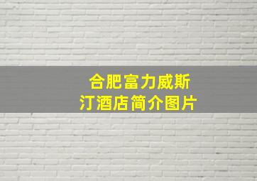 合肥富力威斯汀酒店简介图片