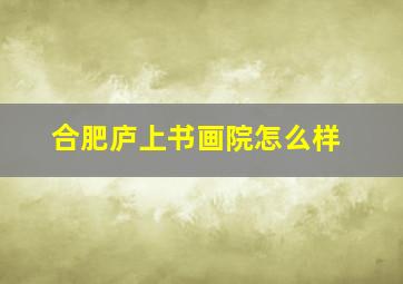 合肥庐上书画院怎么样