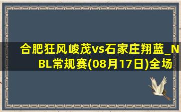 合肥狂风峻茂vs石家庄翔蓝_NBL常规赛(08月17日)全场录像