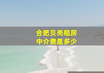 合肥贝壳租房中介费是多少