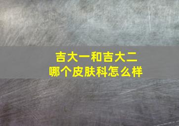 吉大一和吉大二哪个皮肤科怎么样