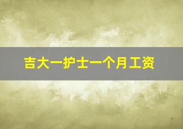 吉大一护士一个月工资