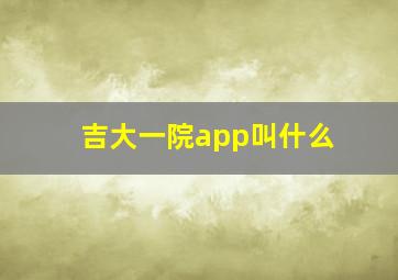 吉大一院app叫什么