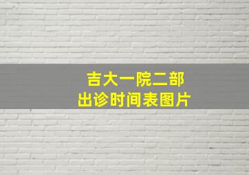 吉大一院二部出诊时间表图片