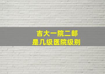 吉大一院二部是几级医院级别