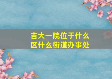 吉大一院位于什么区什么街道办事处