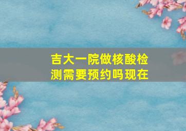 吉大一院做核酸检测需要预约吗现在