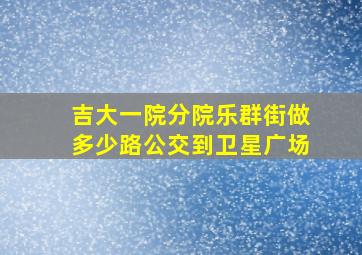 吉大一院分院乐群街做多少路公交到卫星广场