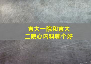 吉大一院和吉大二院心内科哪个好