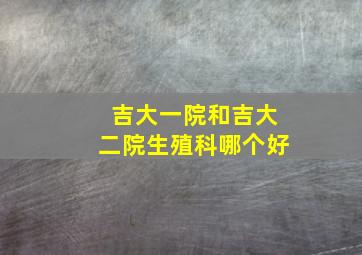 吉大一院和吉大二院生殖科哪个好