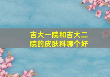 吉大一院和吉大二院的皮肤科哪个好