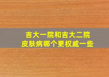 吉大一院和吉大二院皮肤病哪个更权威一些