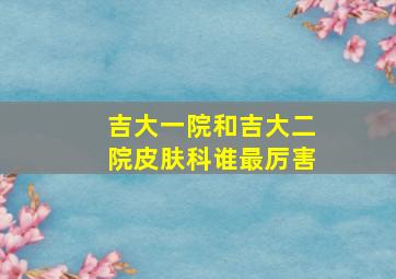 吉大一院和吉大二院皮肤科谁最厉害