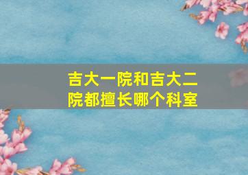 吉大一院和吉大二院都擅长哪个科室