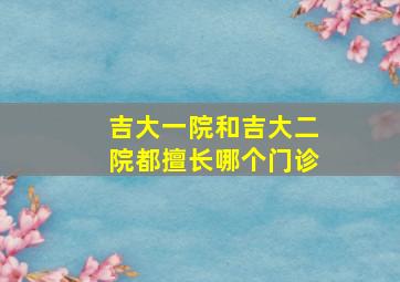 吉大一院和吉大二院都擅长哪个门诊