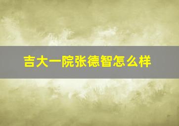 吉大一院张德智怎么样