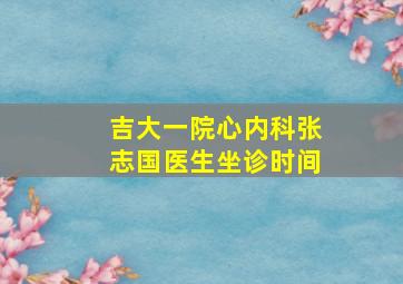 吉大一院心内科张志国医生坐诊时间