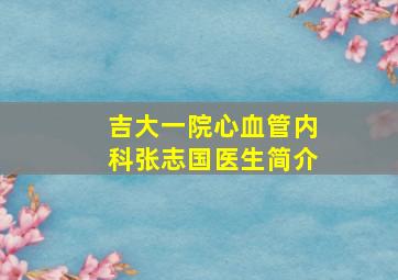 吉大一院心血管内科张志国医生简介