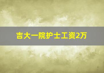 吉大一院护士工资2万