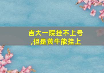 吉大一院挂不上号,但是黄牛能挂上