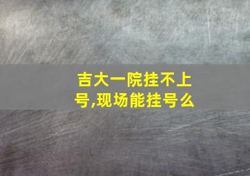 吉大一院挂不上号,现场能挂号么