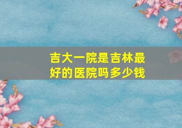 吉大一院是吉林最好的医院吗多少钱