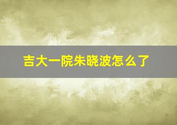 吉大一院朱晓波怎么了